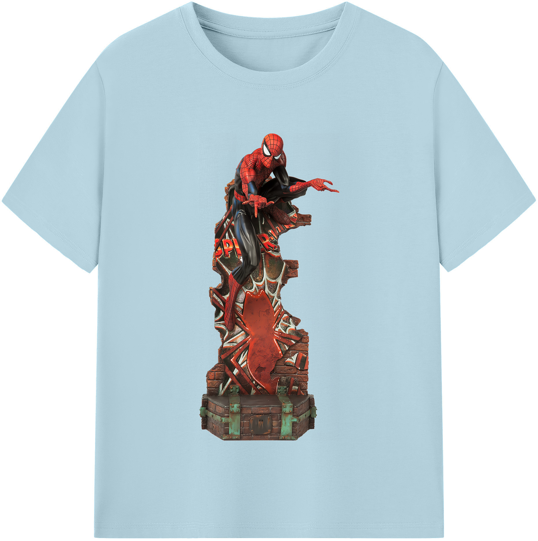 （画像用） Spider Man スパイダーマン 綿100％半袖Tシャツ（フロントプリント）